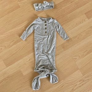 Lou & Lou grey knotted gown